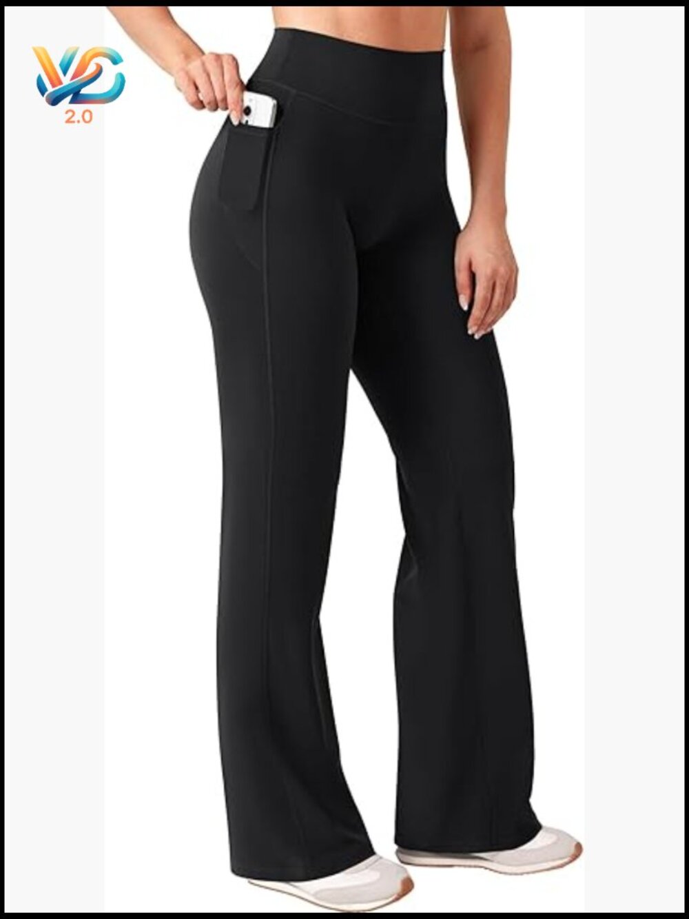 High Waist Wide Leg Yoga Pants with Pockets No Front Seam
